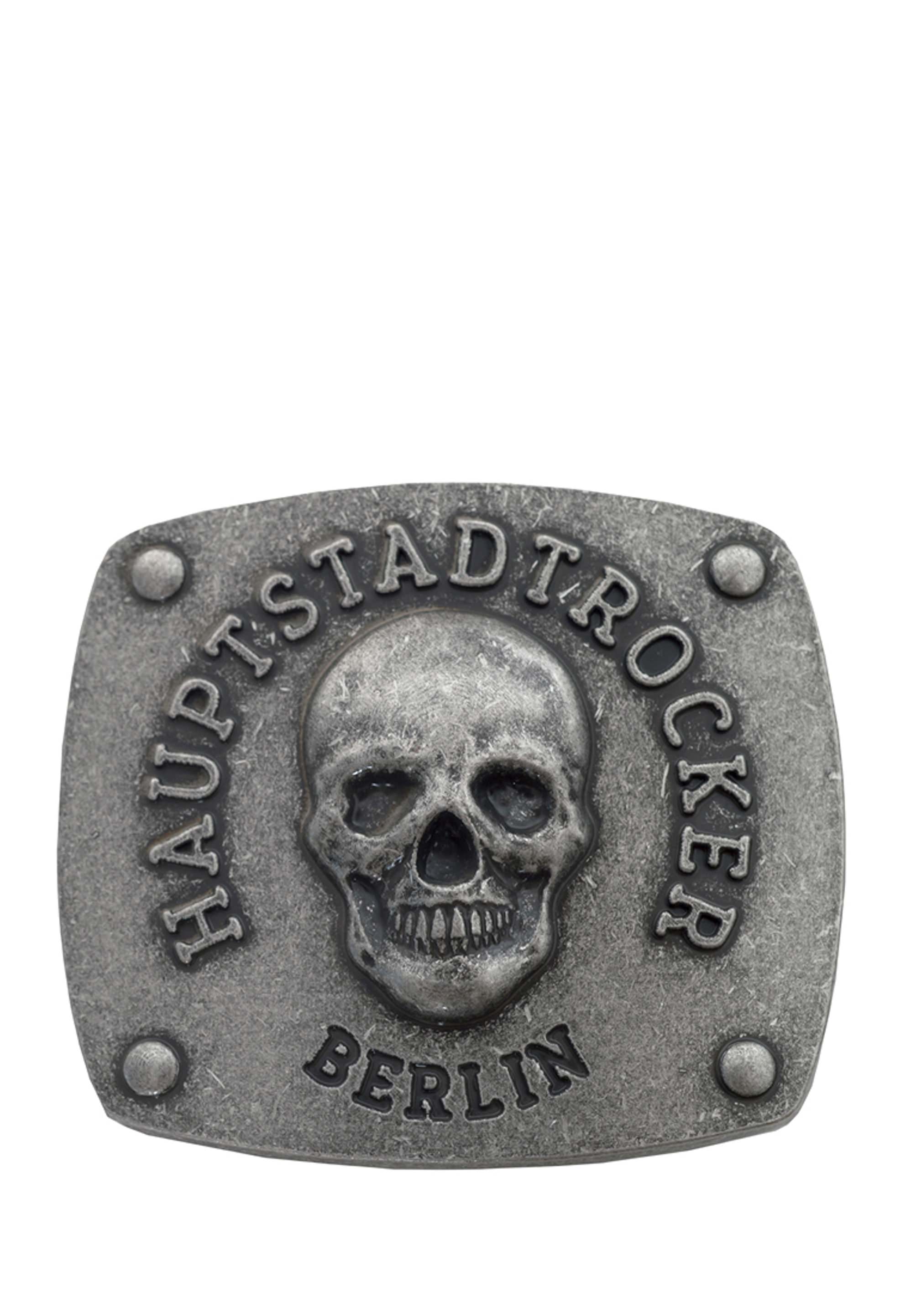 Death's Head Gürtelschnalle Vintage Silber