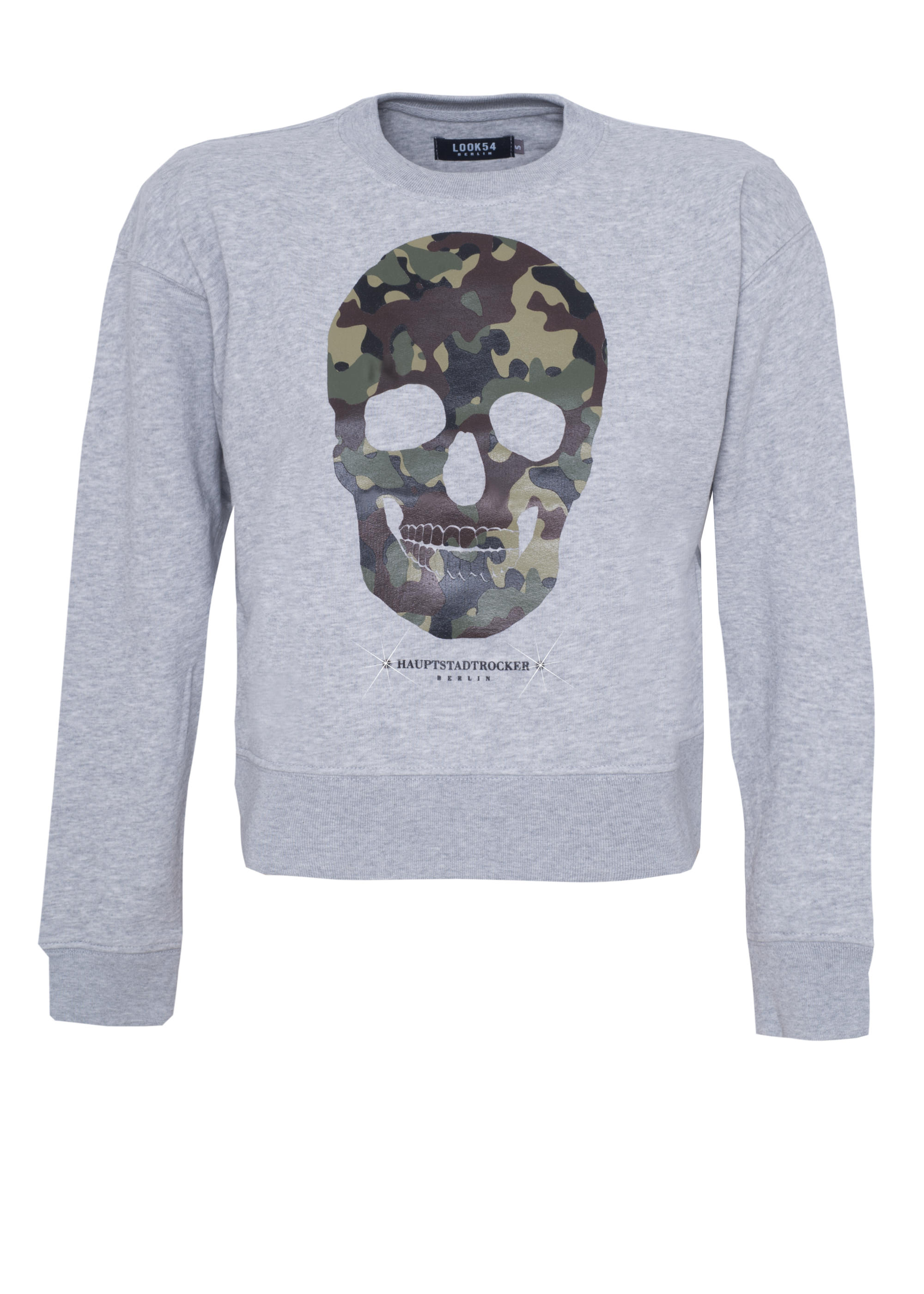 HAUPTSTADTROCKER Camouflage Skull Crop Sweater