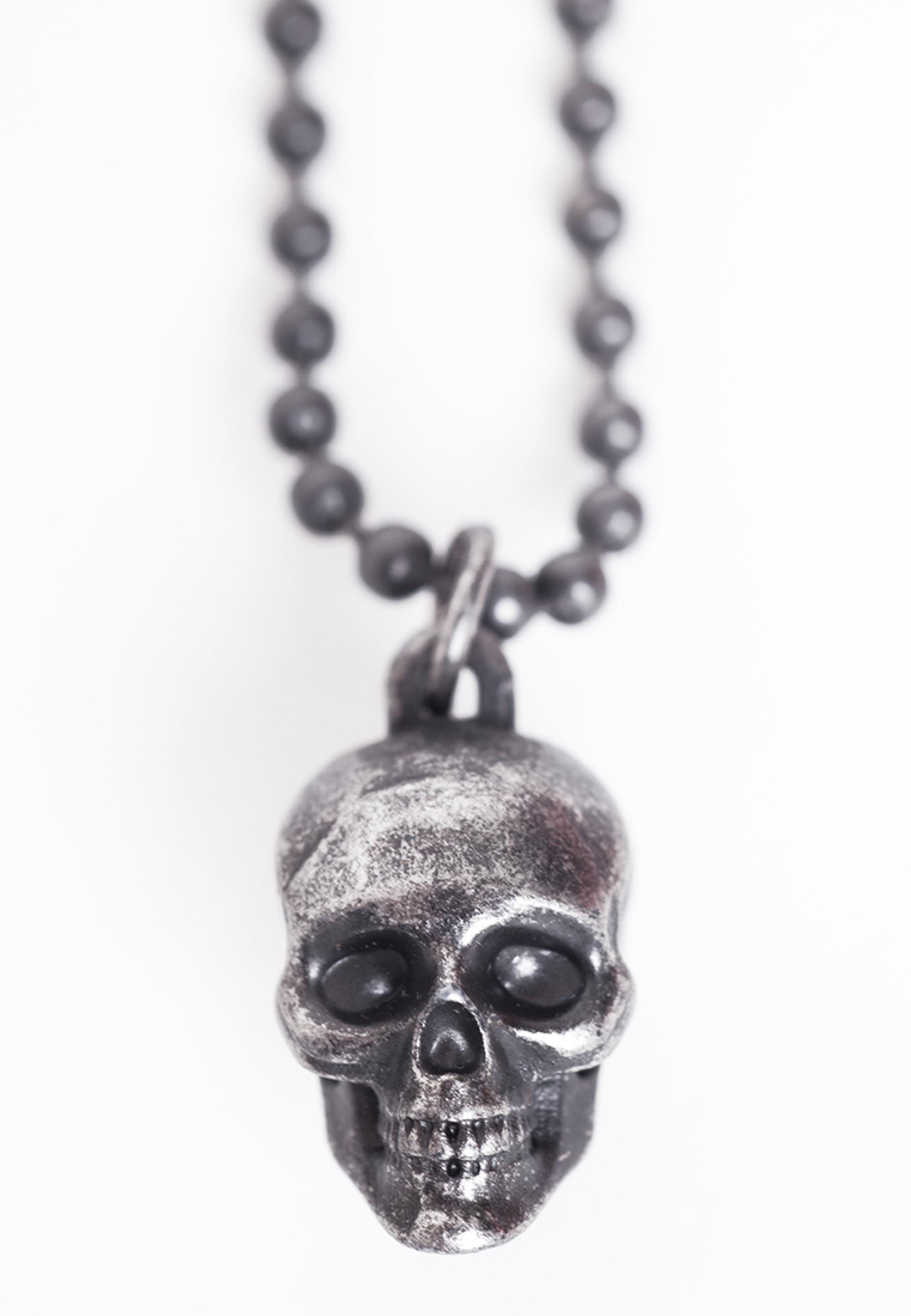Death's Head Halskette Vintage Silber